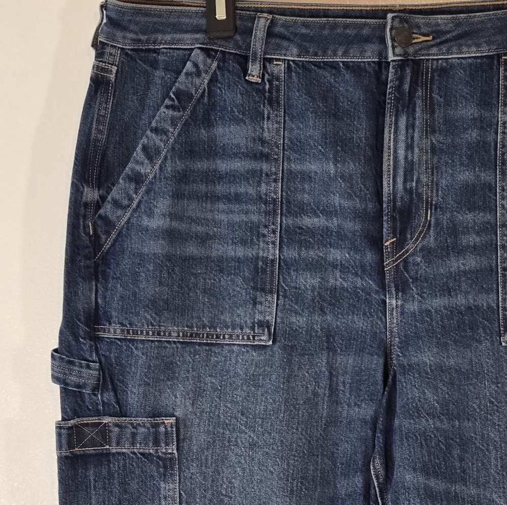 American Eagle Mom Blue Utility Denim Jeans 18 - Picture 5 of 13